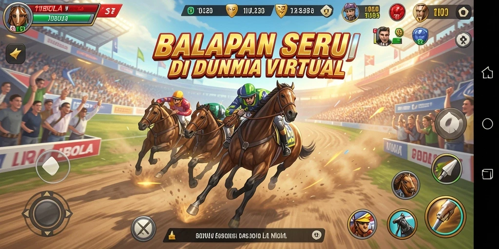 Screenshot utama 11BOLA menampilkan aksi balapan yang intens.