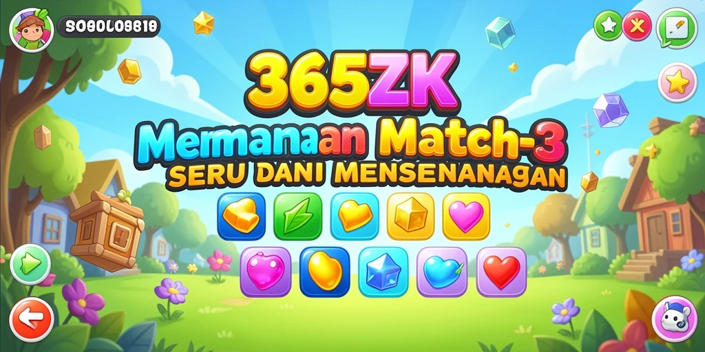 Screenshot gameplay 365ZK menampilkan kombinasi elemen match-3.