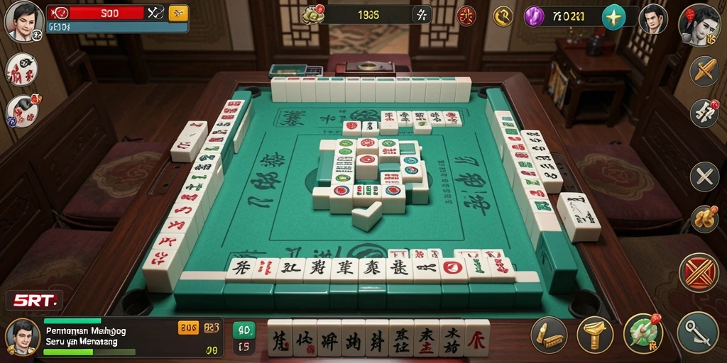 Tangkapan layar 5RT menampilkan aksi permainan Mahjong yang seru dan mendebarkan.