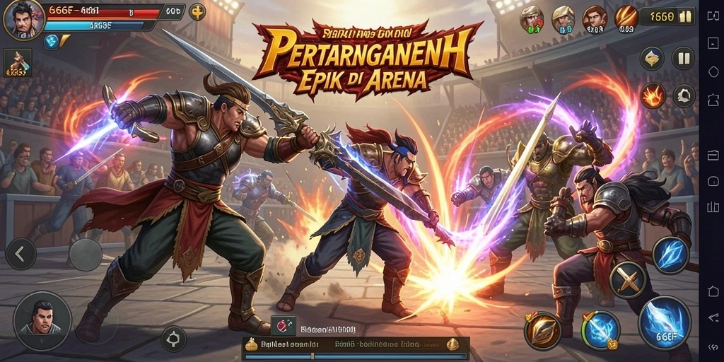 Gameplay seru dalam pertarungan epik di 666F.