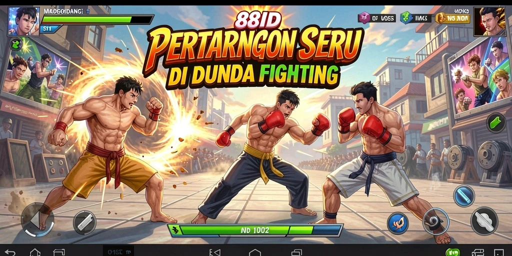 Tangkapan layar utama 88ID dengan pertarungan menegangkan antara dua karakter.