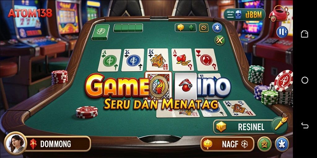 Tampilan gameplay ATOM138 yang menarik dalam permainan Domino.