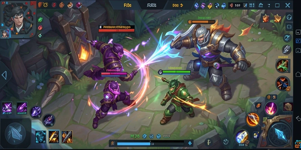 Screenshot menampilkan aksi seru dalam permainan MOBA F08.