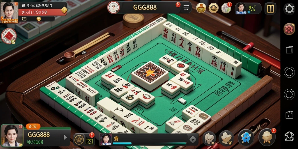 Screenshot gameplay GGG888 menunjukkan serunya bermain Mahjong.