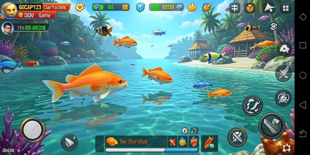 Tampilan gameplay GOCAP123 dengan aksi menembak ikan yang mendebarkan.