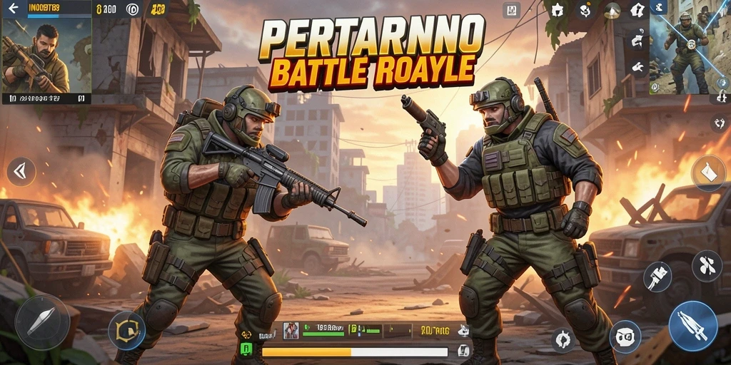 Screenshot gameplay INDOBIT88 dengan aksi pertempuran yang seru.