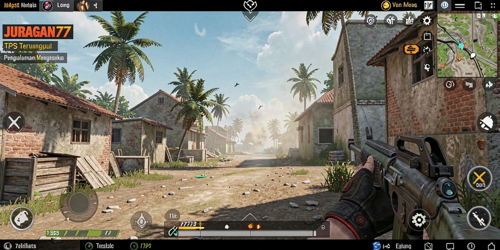 Tangkapan layar utama JURAGAN77 menampilkan aksi intens dari gameplay TPS.