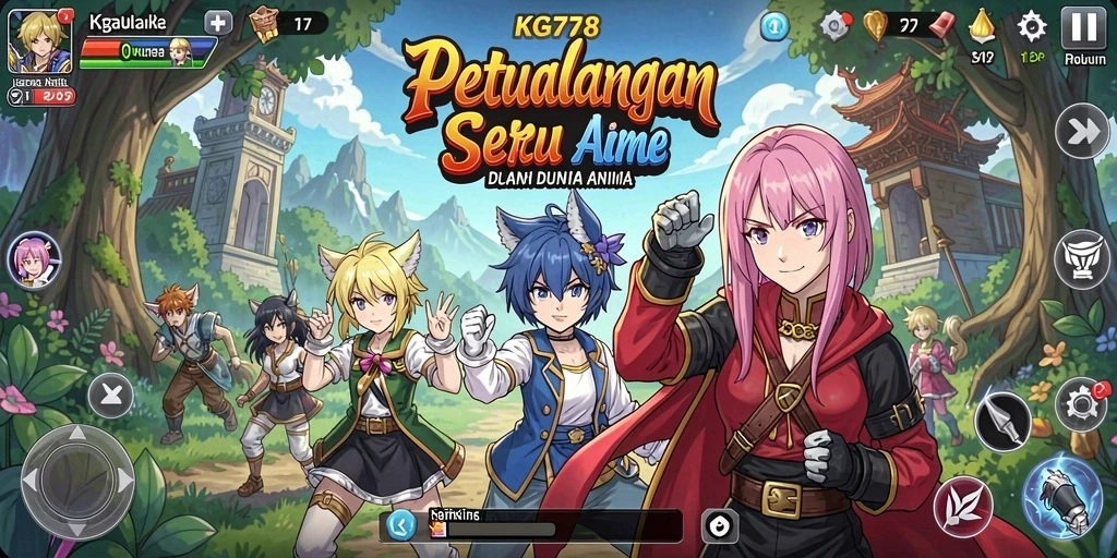 Tampilan gameplay menawan dengan karakter anime yang ikonik.