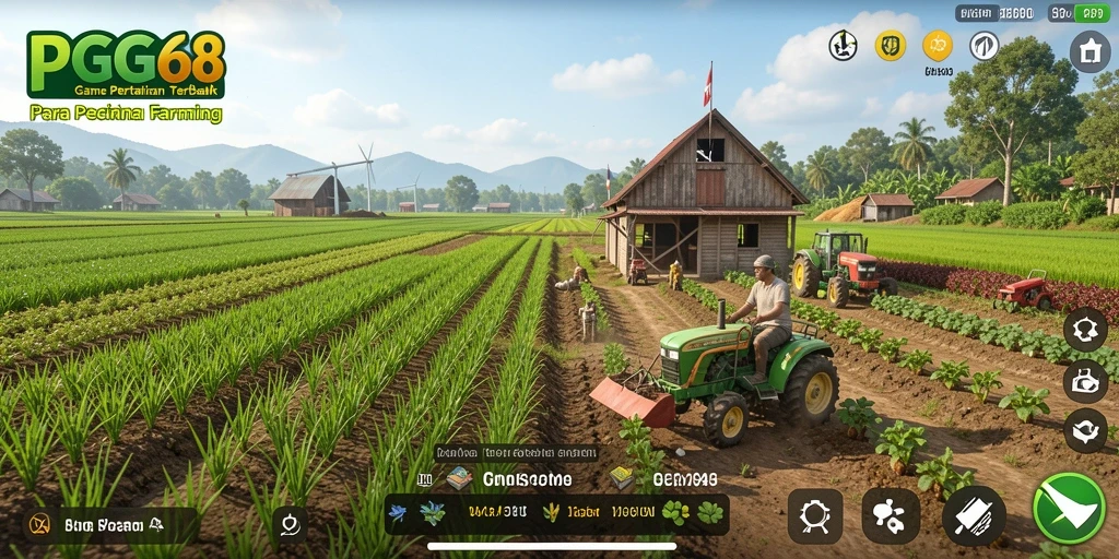 Screenshot menampilkan gameplay seru PGG68 dalam bertani.