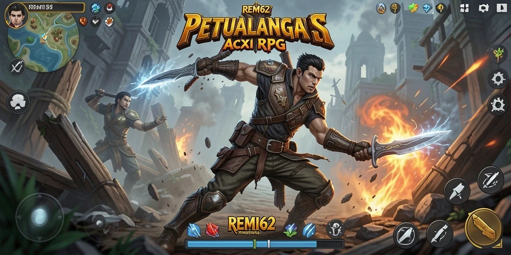 Tampilan seru dari gameplay ARPG REMI62 yang menegangkan.