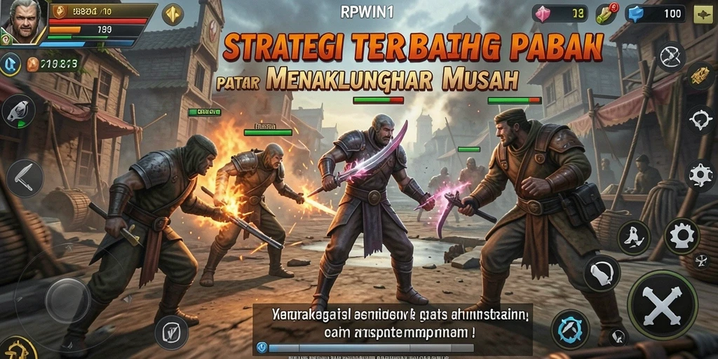 Tampilan gameplay RPWIN1 yang menegangkan dalam pertempuran strategi.
