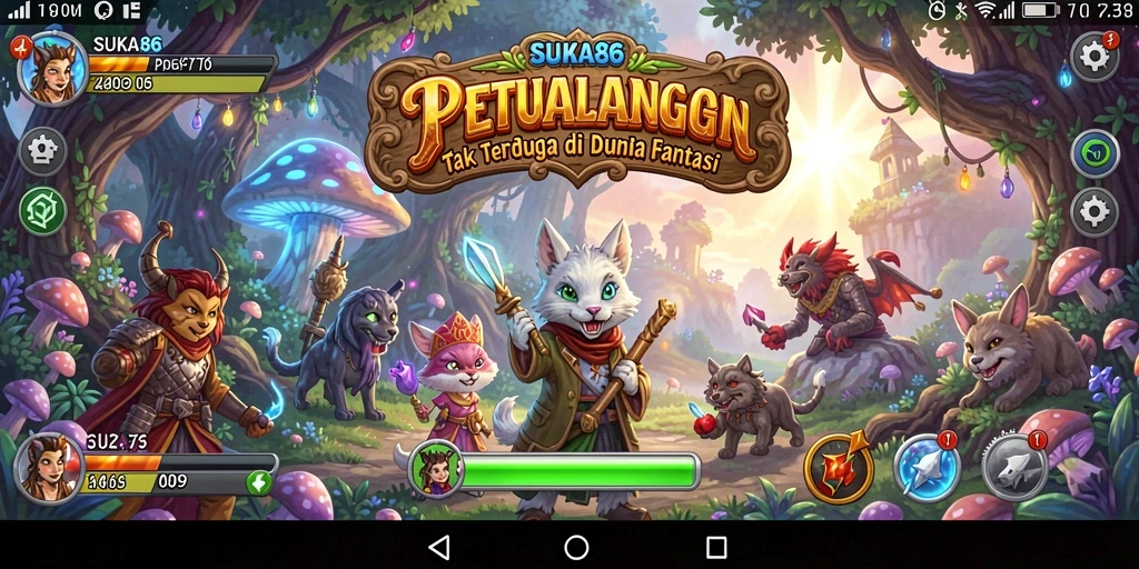 Tangkapan layar menampilkan momen mendebarkan dalam petualangan SUKA86.