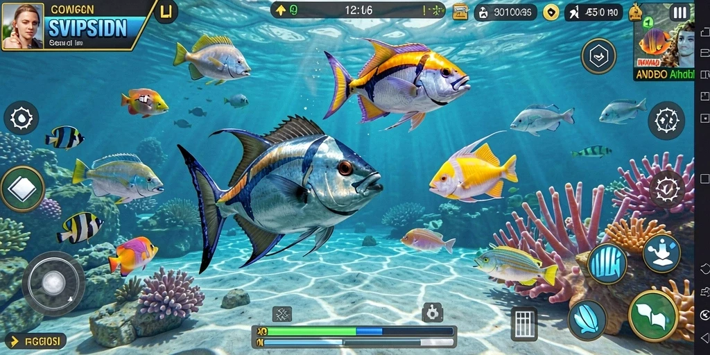 Screenshot gameplay dari SVIPSIDN yang menunjukkan aksi tembak ikan.