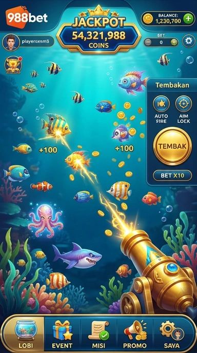 Screenshot tampilan awal aplikasi 988bet yang menarik.